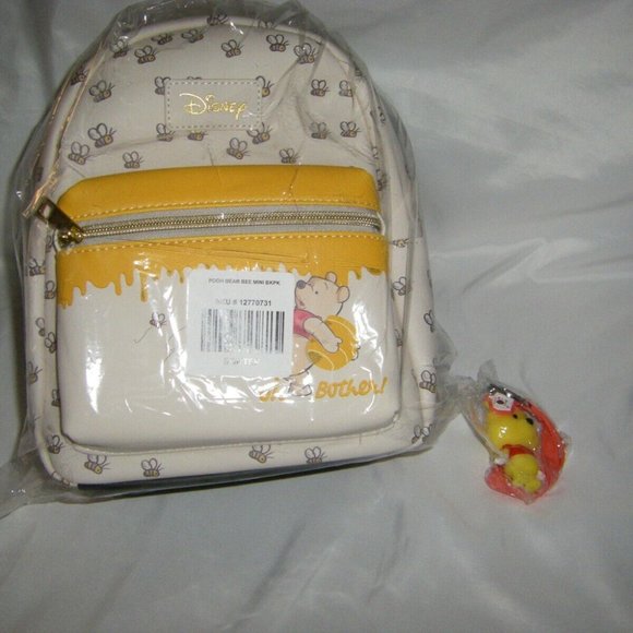 Winnie The Pooh Bees & Honey Mini Backpack & Winnie Keychain *2 PIECE SET* NEW main image 6